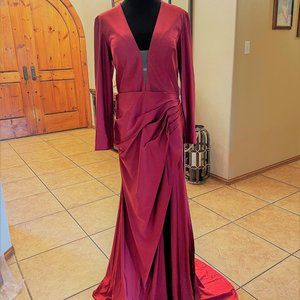 Mac Duggal Burgundy Evening Gown- Style 26250